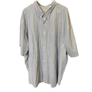 Dockers Blue And White Striped Long Sleeve Button Up Shirt Size 4XL